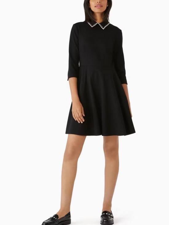 kate spade Dresses & Skirts - Kate Spade Black Pearl & Diamond Embellished Collar Ponte Dress